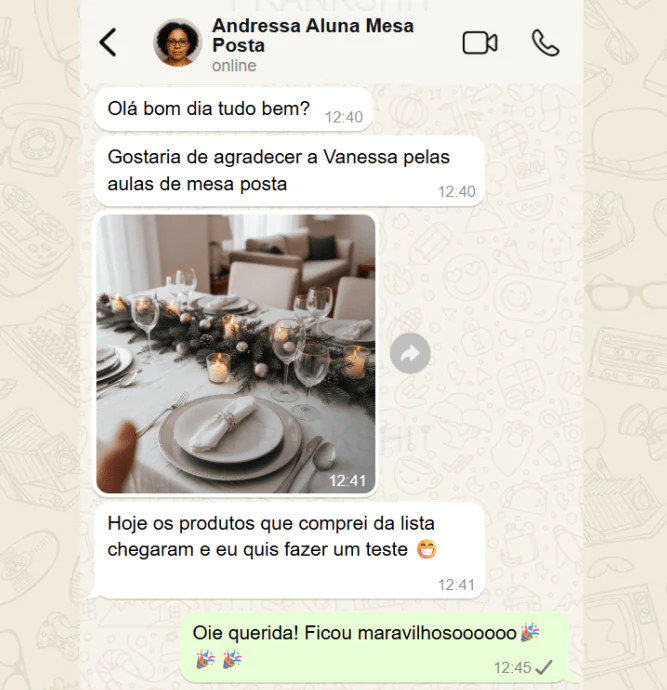 Ela seguiu o passo a passo e conseguiu montar essa mesa posta belíssima de Natal do zero!