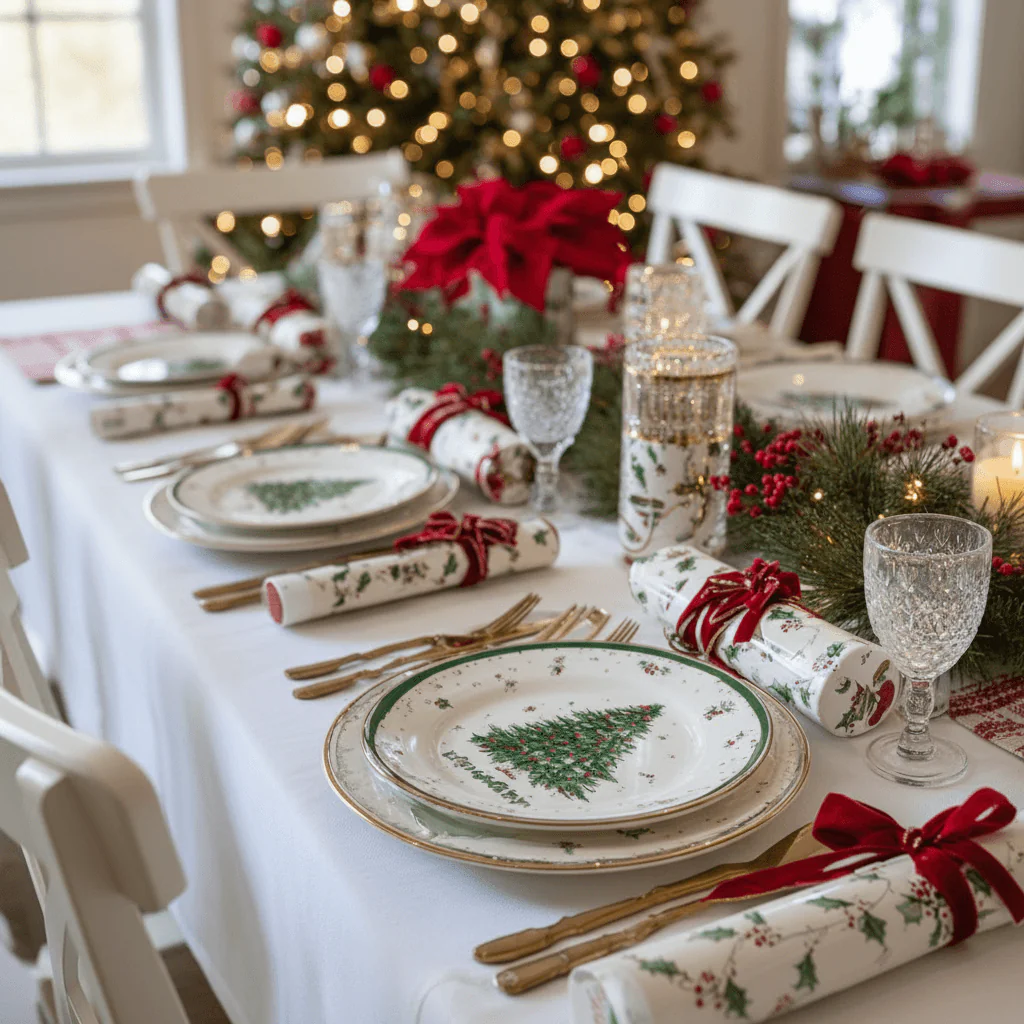 Ela conseguiu montar a mesa posta de Natal maravilhosa mesmo sem experiência…